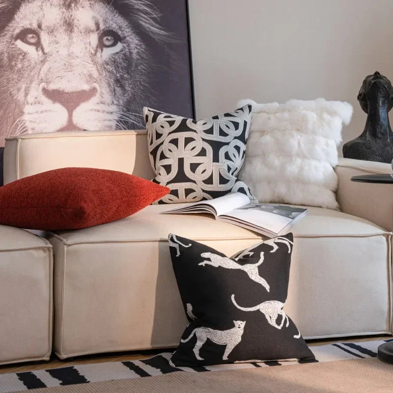 DecorBites™ Geometric Jacquard Pillow Cover Set – Elegant Home Decor Essential