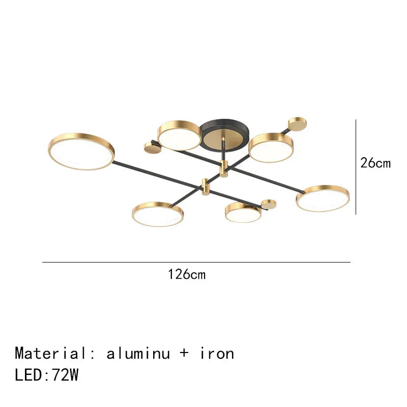 Minimalist Gold Black Chandelier