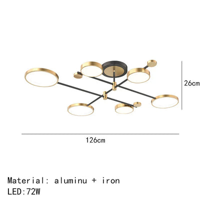 Minimalist Gold Black Chandelier