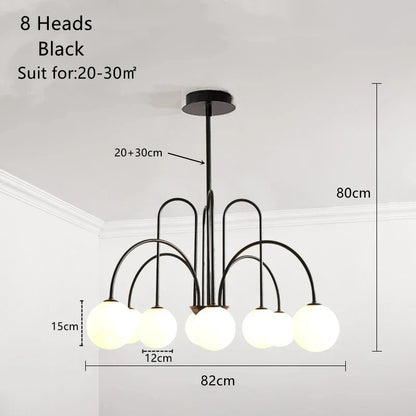 DecorBites™ Glass Ball Pendant Chandelier with LED for Dining Living Bar Kitchen Island