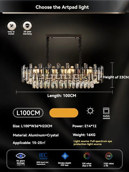 DecorBites™ Gold Crystal Ceiling Chandelier: Luxury Modern LED Pendant for Home Décor