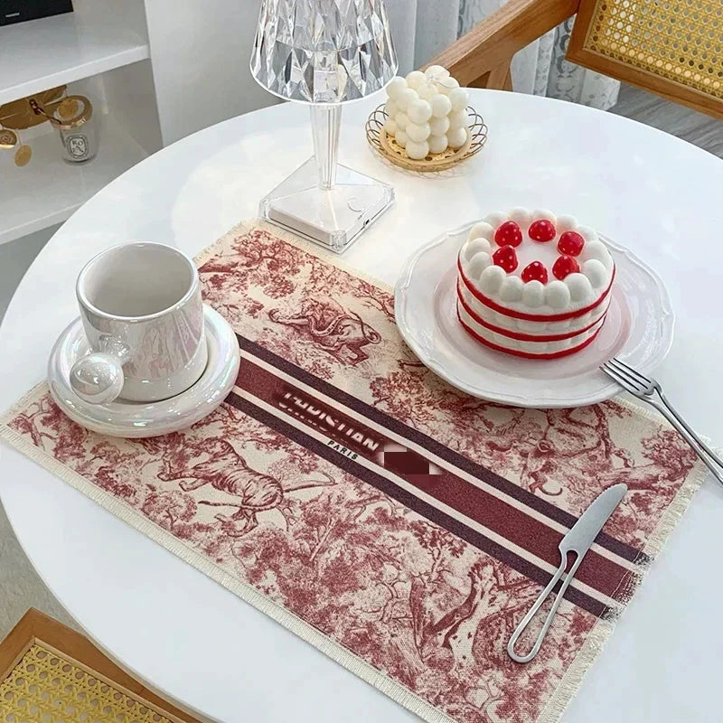 DecorBites™ Cotton Linen Place Mat Set - Tableware Cushion for Kitchen Dining
