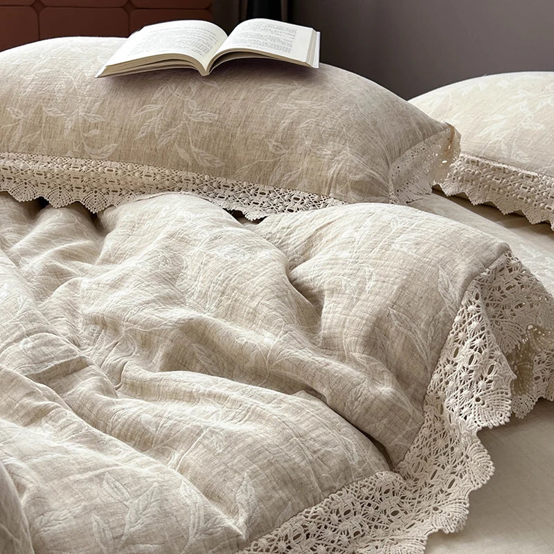 Printed Lace Duvet Cover