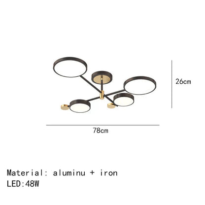 Minimalist Gold Black Chandelier