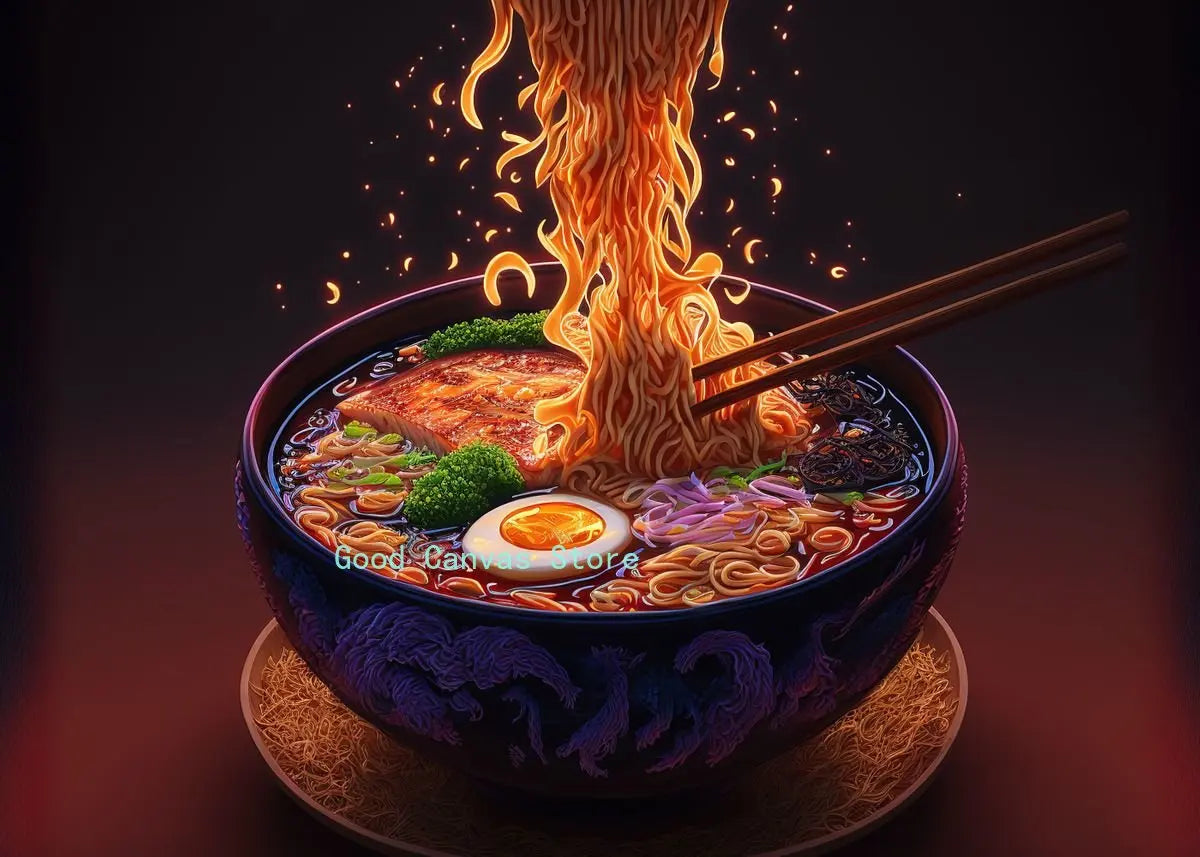 Neon Food Canvas Art