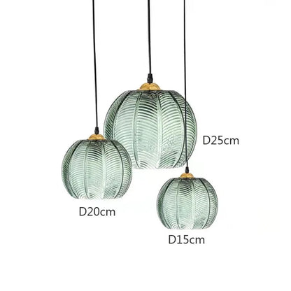 DecorBites™ Glass Pendant Light Green Leaf Pattern