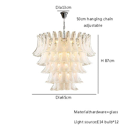 DecorBites™ French White Glass Pendant Lights: Luxury LED Hanging Lamps for Living & Dining Rooms
