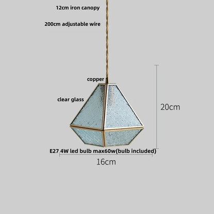DecorBites™ Glass LED Pendant Lamp: Handmade Japanese Style Adjustable Hanging Light Fixtures