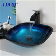 Blue Glass Basin Faucet