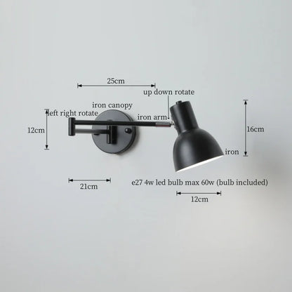 DecorBites™ Cream LED Swing Arm Wall Lamp for Living Room Bedroom Mirror Stair Light