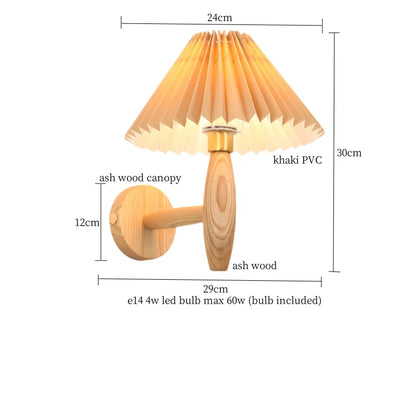 DecorBites™ Cream PVC LED Wall Lamps Japanese Walnut Wood Applique Murale