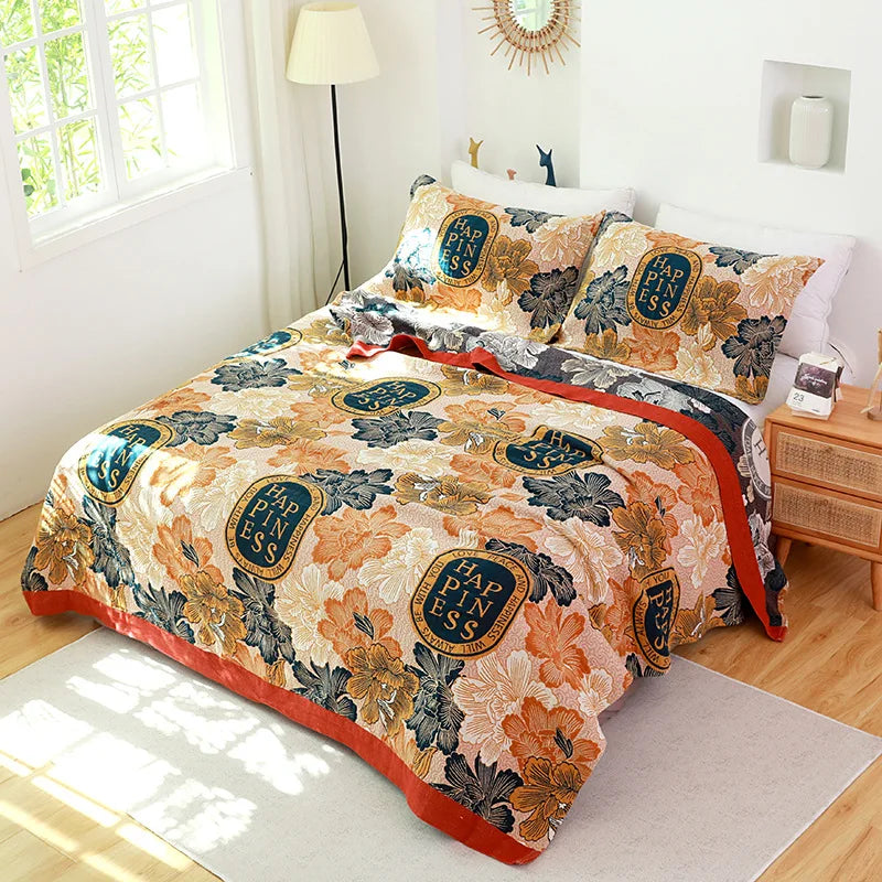 DecorBites™ Cotton Gauze Towel Blanket - Double Sided Yarn-Dyed Jacquard for Adult and Children