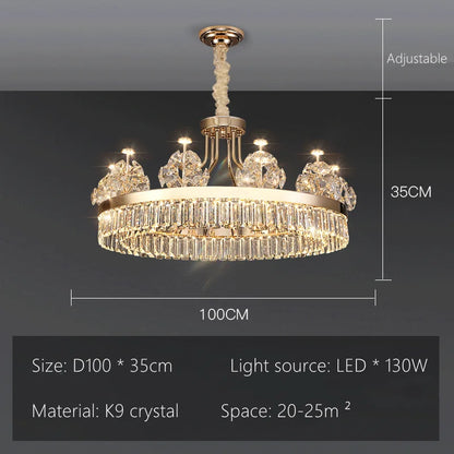DecorBites™ Luxe Crystal Ceiling Chandelier - Elegant Home Decor Hanging Light for Living Room