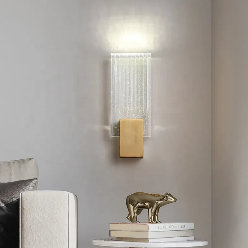 DecorBites™ Crystal Brass LED Wall Lamp Sconce for Modern Luxury Art Decor
