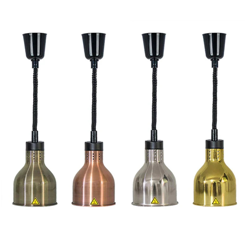 DecorBites™ Electric Food Heat Lamp: Telescopic Pendant Light for Restaurant's Kitchen Fixtures