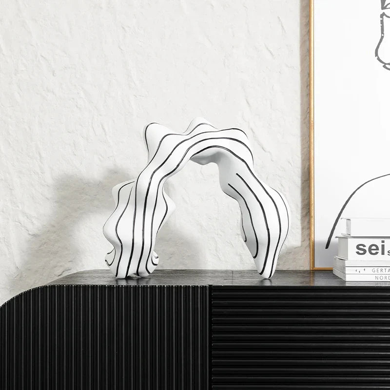 Striped Resin Abstract Figurine
