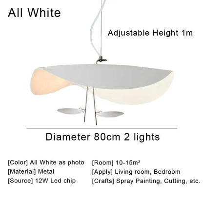 DecorBites™ Lederam Manta Pendant Lamp Flying Saucer Hat industrial retro design white black