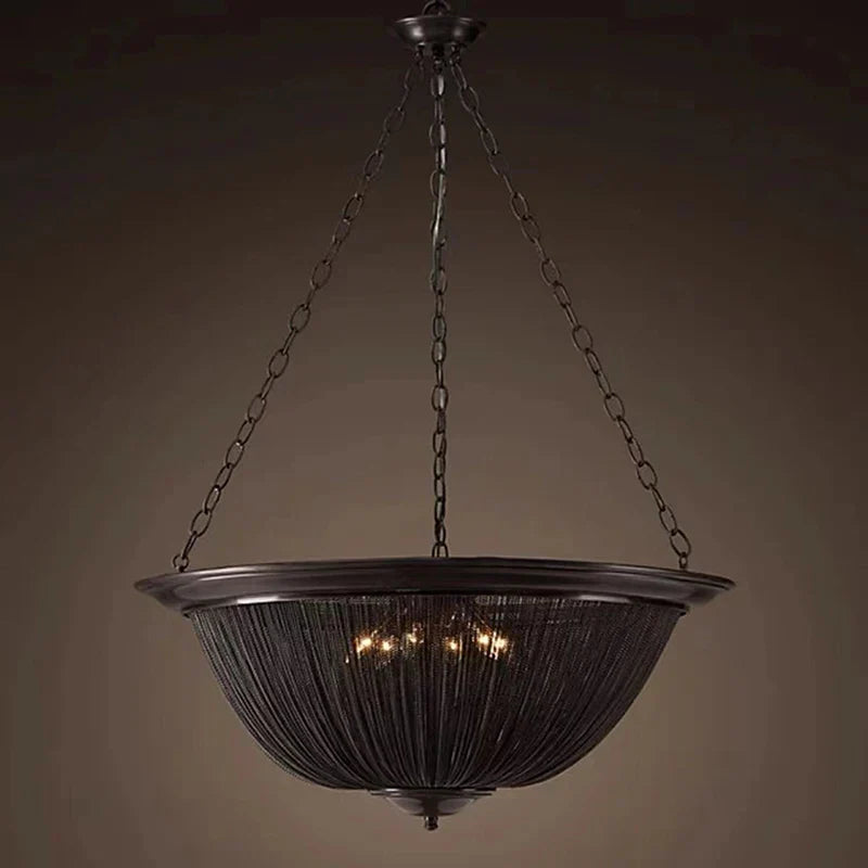 DecorBites™ Black Aluminum Chain Tassel Pendant Lights - Dimmable Classic Chandelier