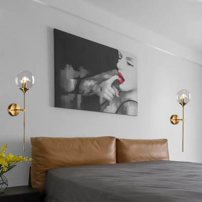 DecorBites™ Golden Glass Ball Wall Lamp: Modern Nordic Style Bedside & Living Room Lighting