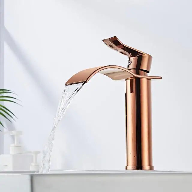 Gold White Waterfall Faucet