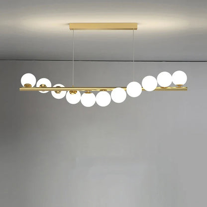 DecorBites™ Glass Ball Gold Chandelier: Nordic Style Dining Room Kitchen Lighting