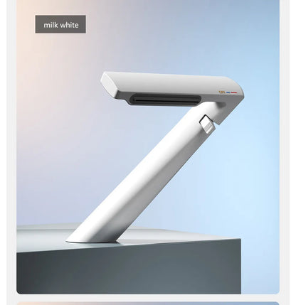 DecorBites™ Gold Waterfall Basin Faucet: Gray Mixer Tap, Single Handle Hot and Cold Lavatory