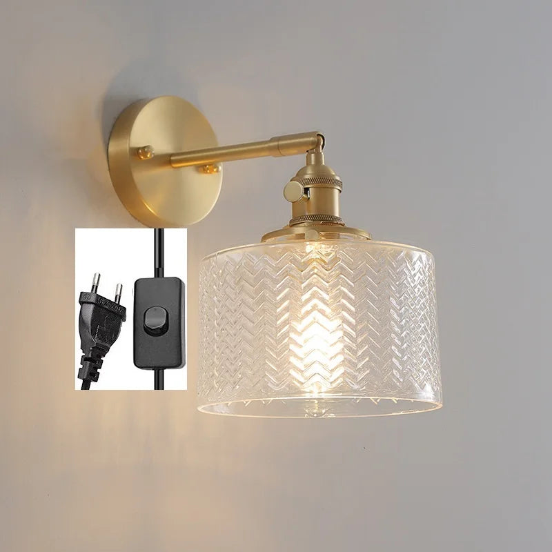 DecorBites™ Green Glass Nordic Wall Sconce LED Light for Bedroom Bathroom Mirror