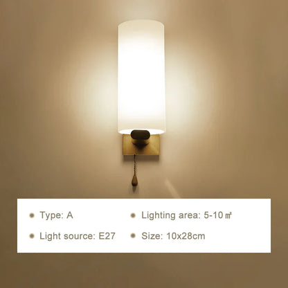 DecorBites™ LED Wooden Wall Lamps for Bedroom Stairs Interior Lighting Sconce Fixtures