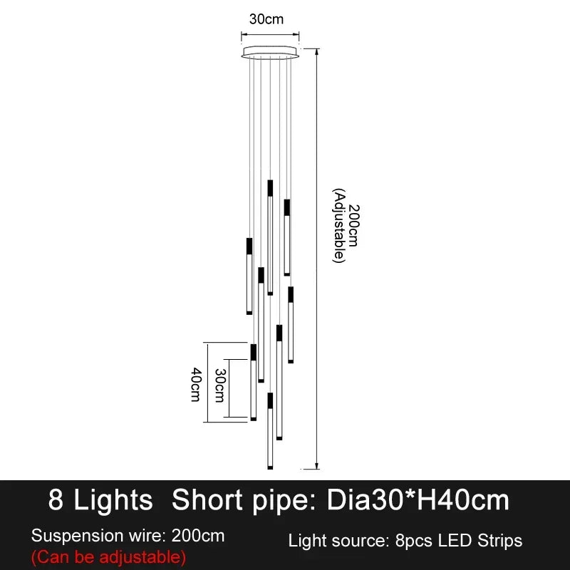 LED Staircase Pendant Chandelier