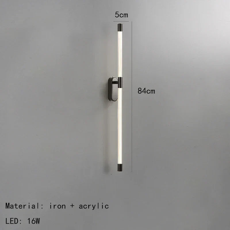 DecorBites™ Acrylic Line LED Wall Lights Dimming Gold Black Metal for Living Room Bedroom