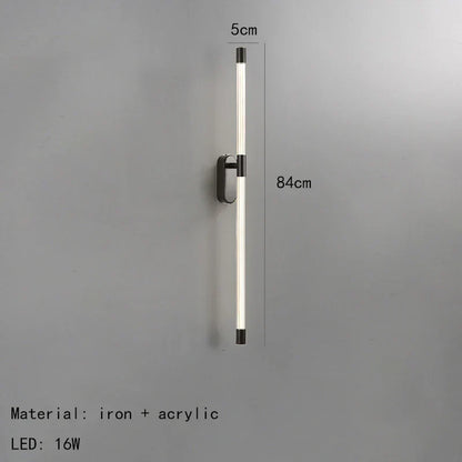 DecorBites™ Acrylic Line LED Wall Lights Dimming Gold Black Metal for Living Room Bedroom