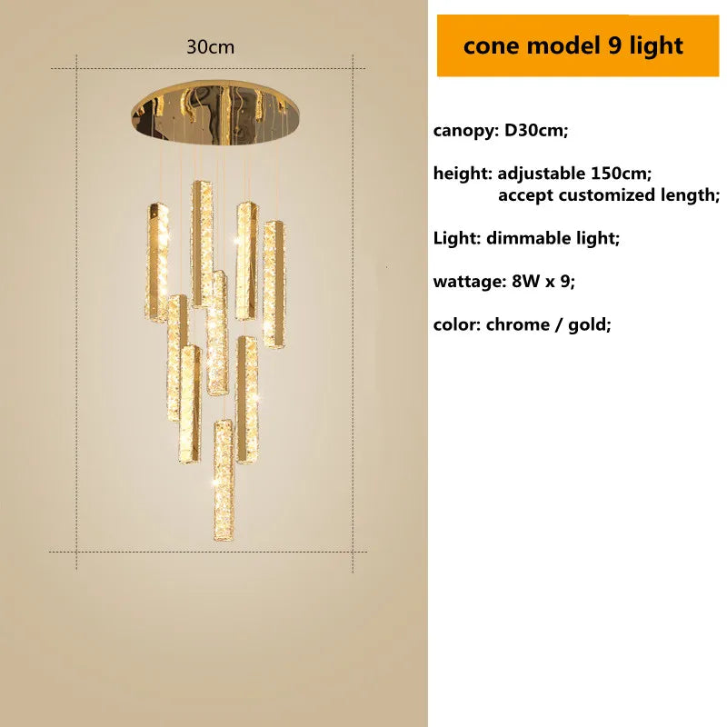 Gold Chrome Crystal Pendant