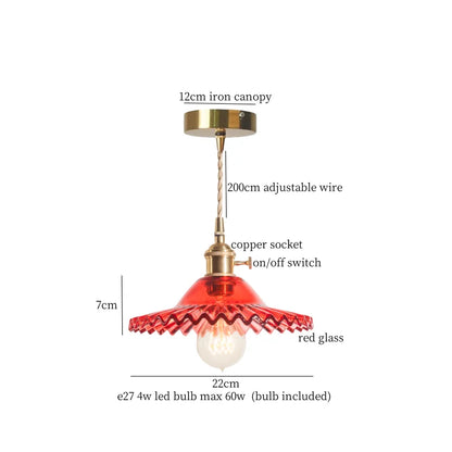 DecorBites™ Green Brass Glass LED Pendant Light for Kitchen Cafe Bar Loft Decoration