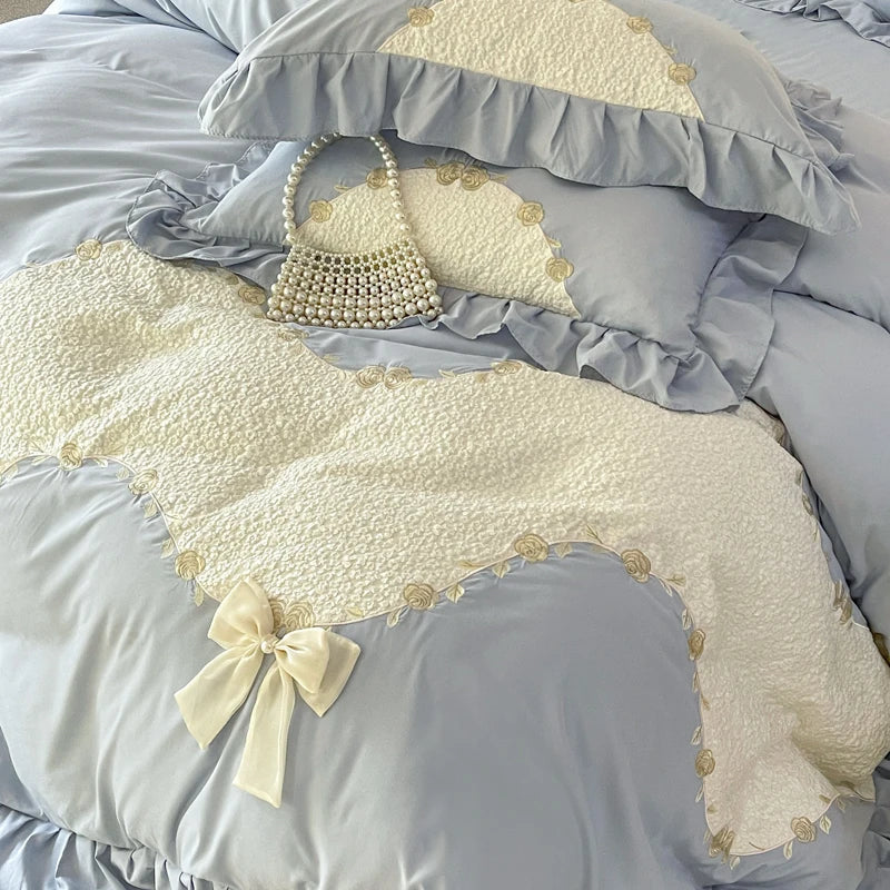 Multicolor Lace Bedding Set