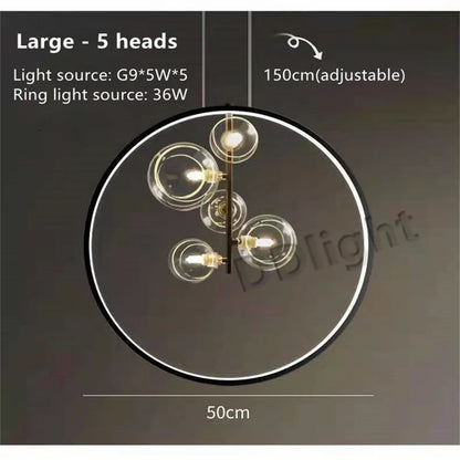 DecorBites™ Glass Bubble LED Ceiling Chandelier for Dining Room and Cloths Store
