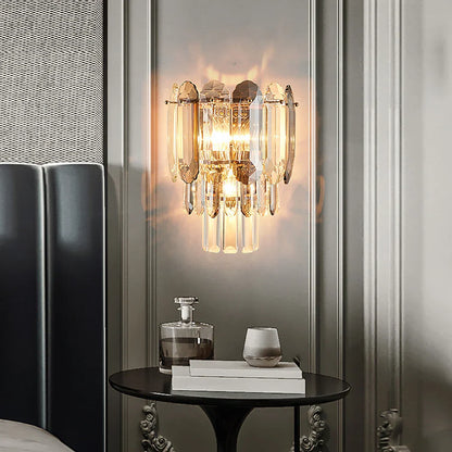 DecorBites™ Crystal LED Wall Lamp: Minimalist Luxury Lighting for Living Room TV Background