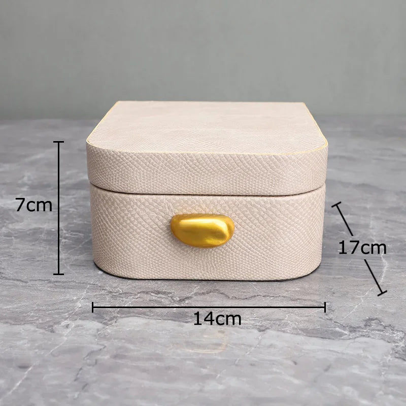 DecorBites™ Leather Jewelry Box: Stylish Dresser Table Decor & Storage Jar