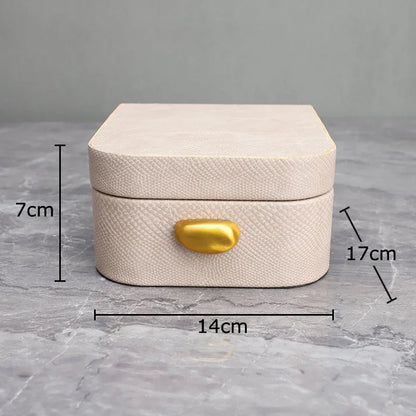 DecorBites™ Leather Jewelry Box: Stylish Dresser Table Decor & Storage Jar