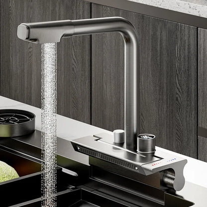 DecorBites™ Digital Display Pull Out Kitchen Faucet - Single Hole Temperature Mixer