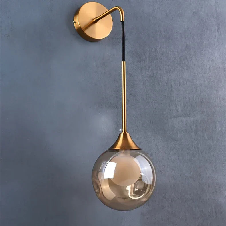 DecorBites™ Glass Ball Gold Wall Sconce - Modern Nordic Indoor Bedroom Light Fixture