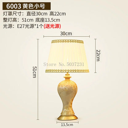 DecorBites™ Country Ceramic Table Lamp for Eye Protection, Bedroom Decor & Study