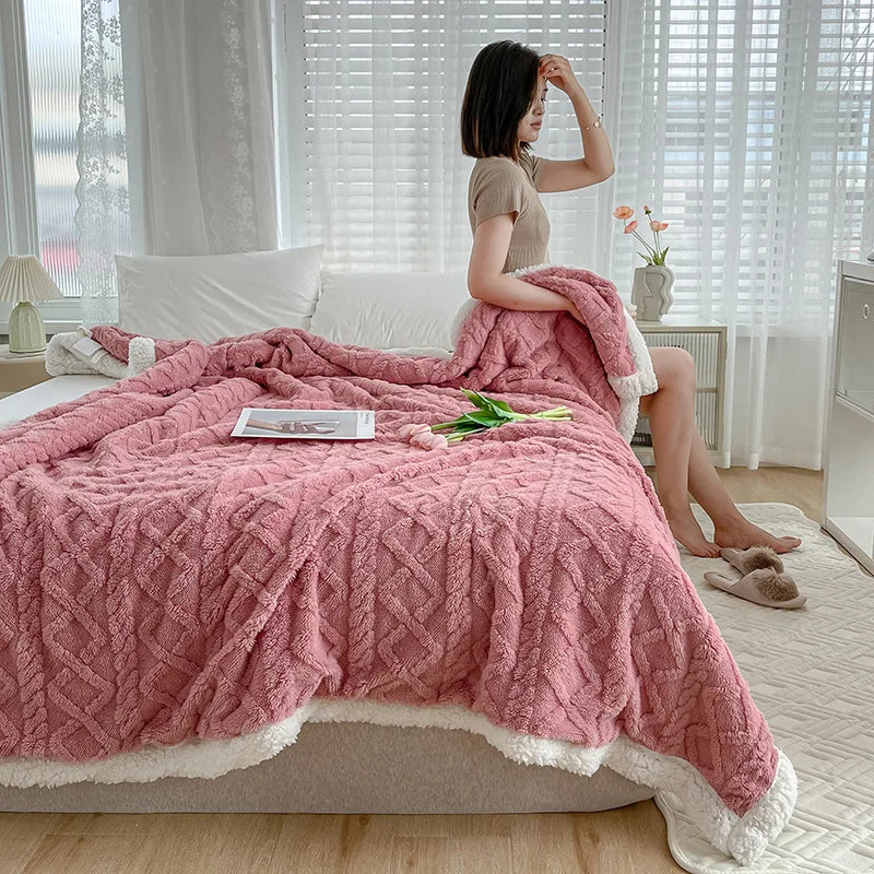 Lambswool Coral Flannel Blanket