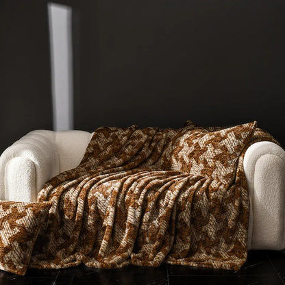 DecorBites™ Cosy Faux Rabbit Plush Blanket in Milk Velvet for Single Sofa Decoration & Napping