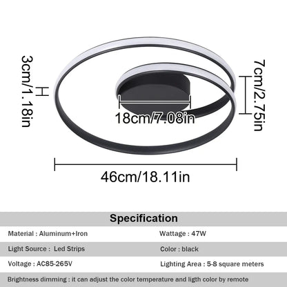 DecorBites™ Dimmable LED Chandelier Light Remote Ceiling Lamp Gold White Black Fixture