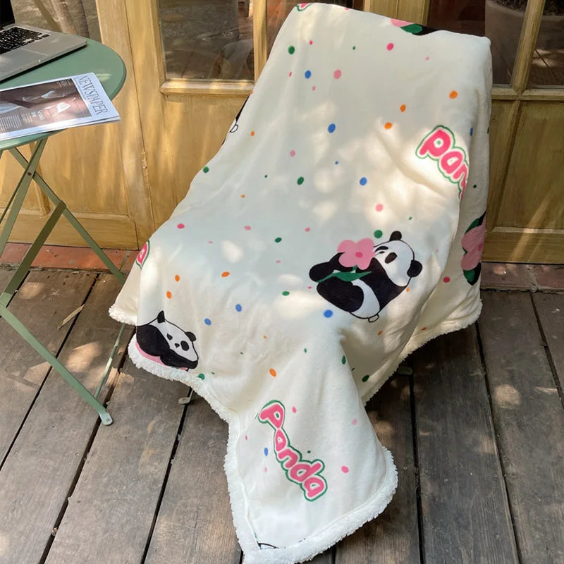 Coral Velvet Cartoon Blanket