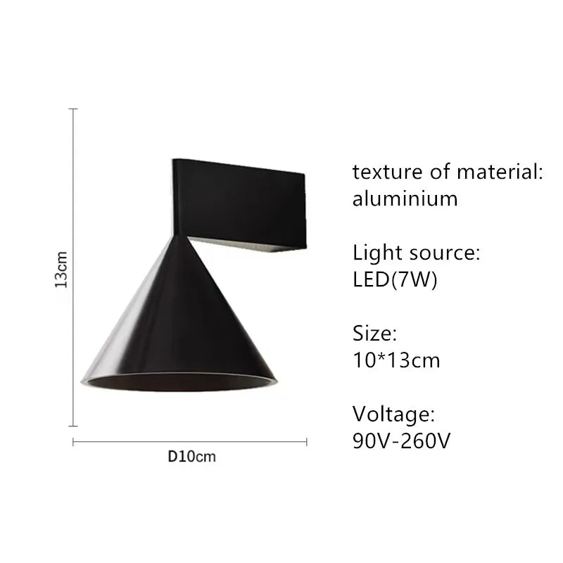 Minimalist Black Conical Aluminum Pendant Light