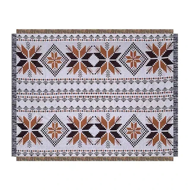 DecorBites™ Geometric Cotton Knitted Sofa Blanket & Tapestry
