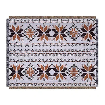 DecorBites™ Geometric Cotton Knitted Sofa Blanket & Tapestry