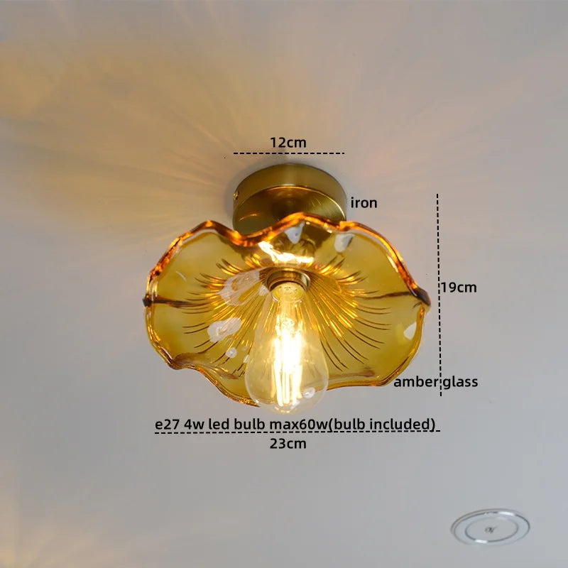 Green Glass Ceiling Lamp