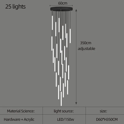 DecorBites™ Large Staircase LED Chandelier Lamp